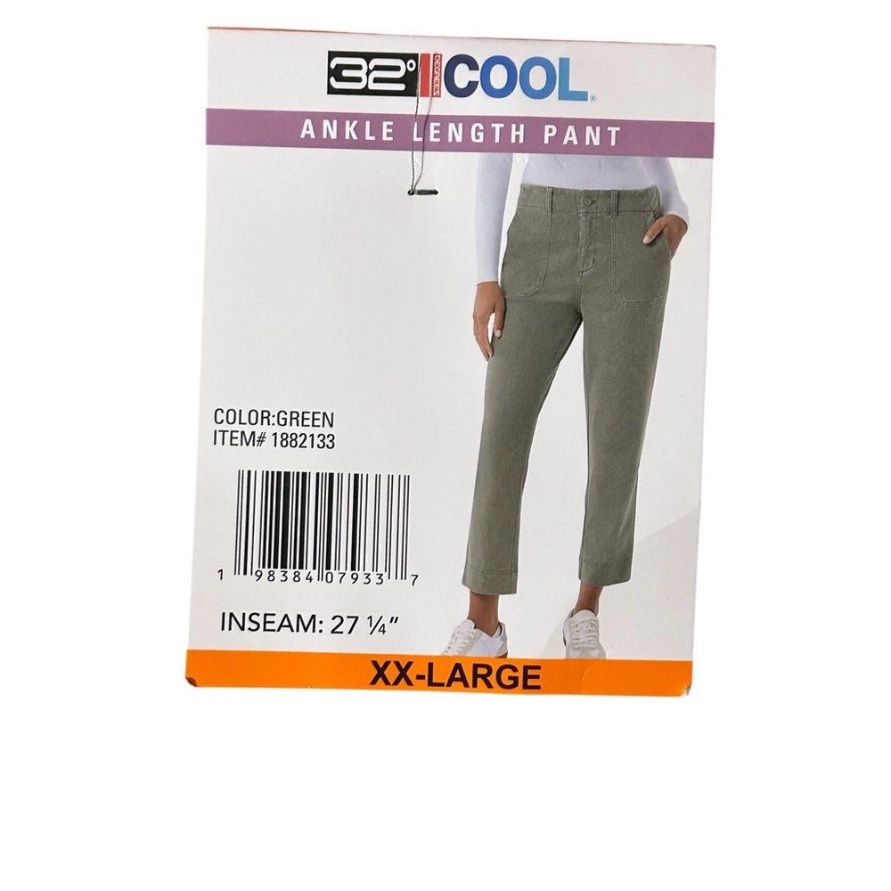 32 Degrees Cool NWT Elastic Waist Olive Green Ankle Pants Size XXL - Picture 3 of 3